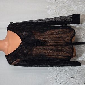 7th Avenue Black Lace Shirt/Blouse/Top sz X-Large